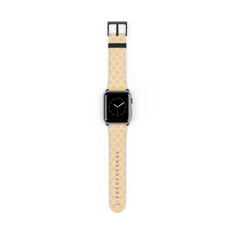 Pink And Butter Polka Dot Smartwatch Strap-zoom-
