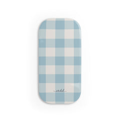 Cornflower Gingham Click-On Phone Grip by etchd