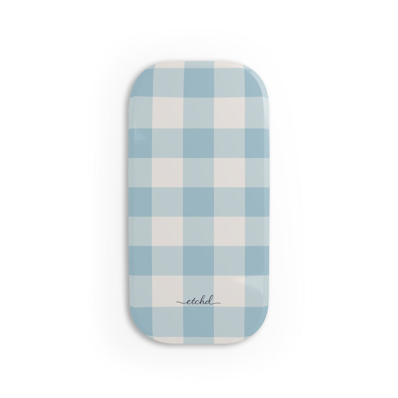 Cornflower Gingham Click-On Phone Grip-zoom-