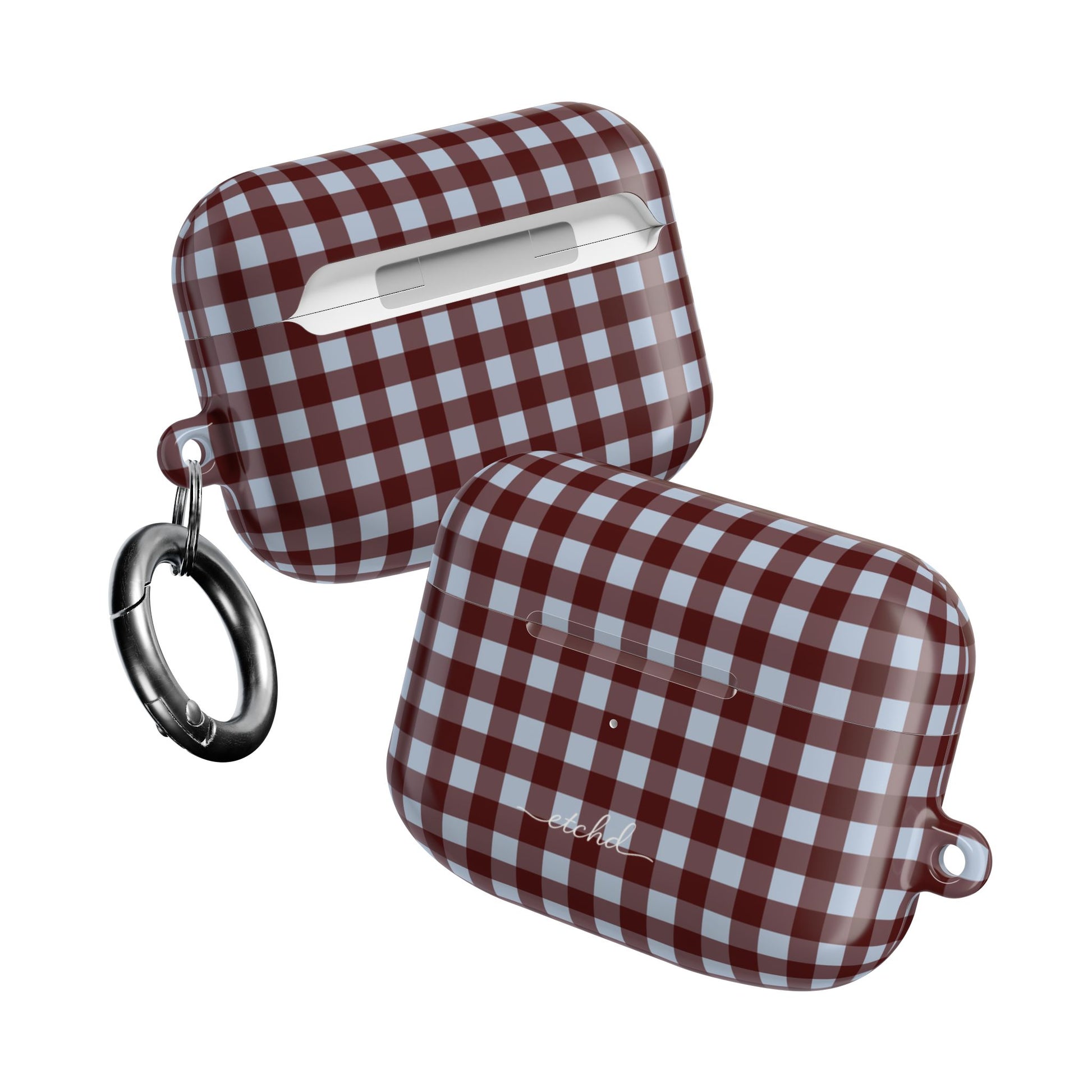 Blue & Cherry Gingham AirPod Case by etchd, view 10