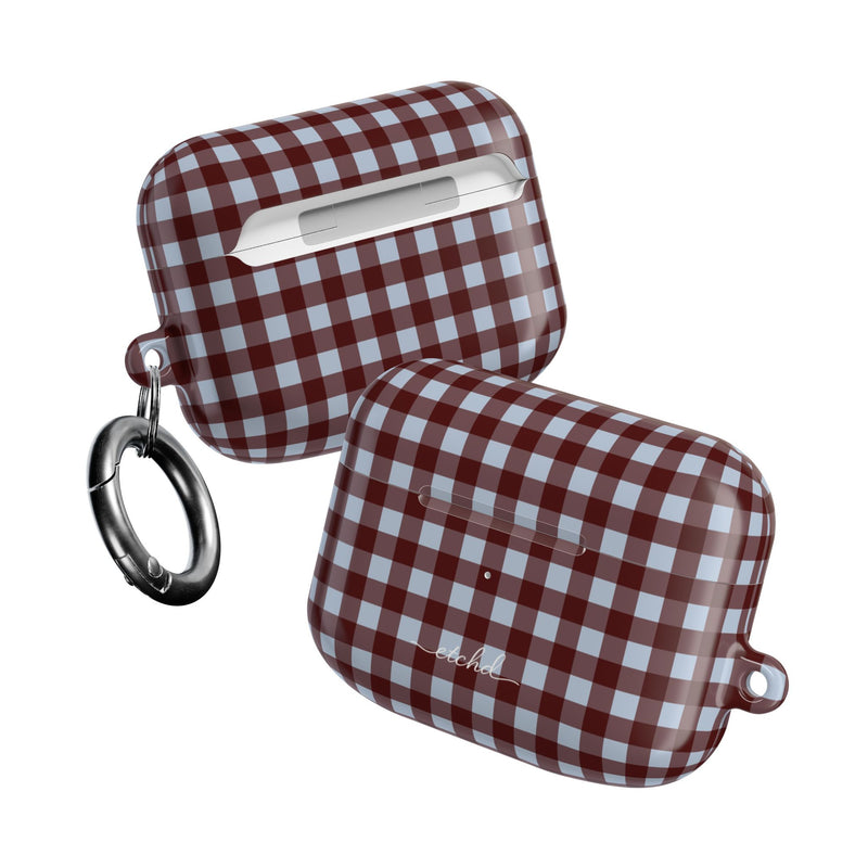 Blue & Cherry Gingham AirPod Case by etchd, view 10