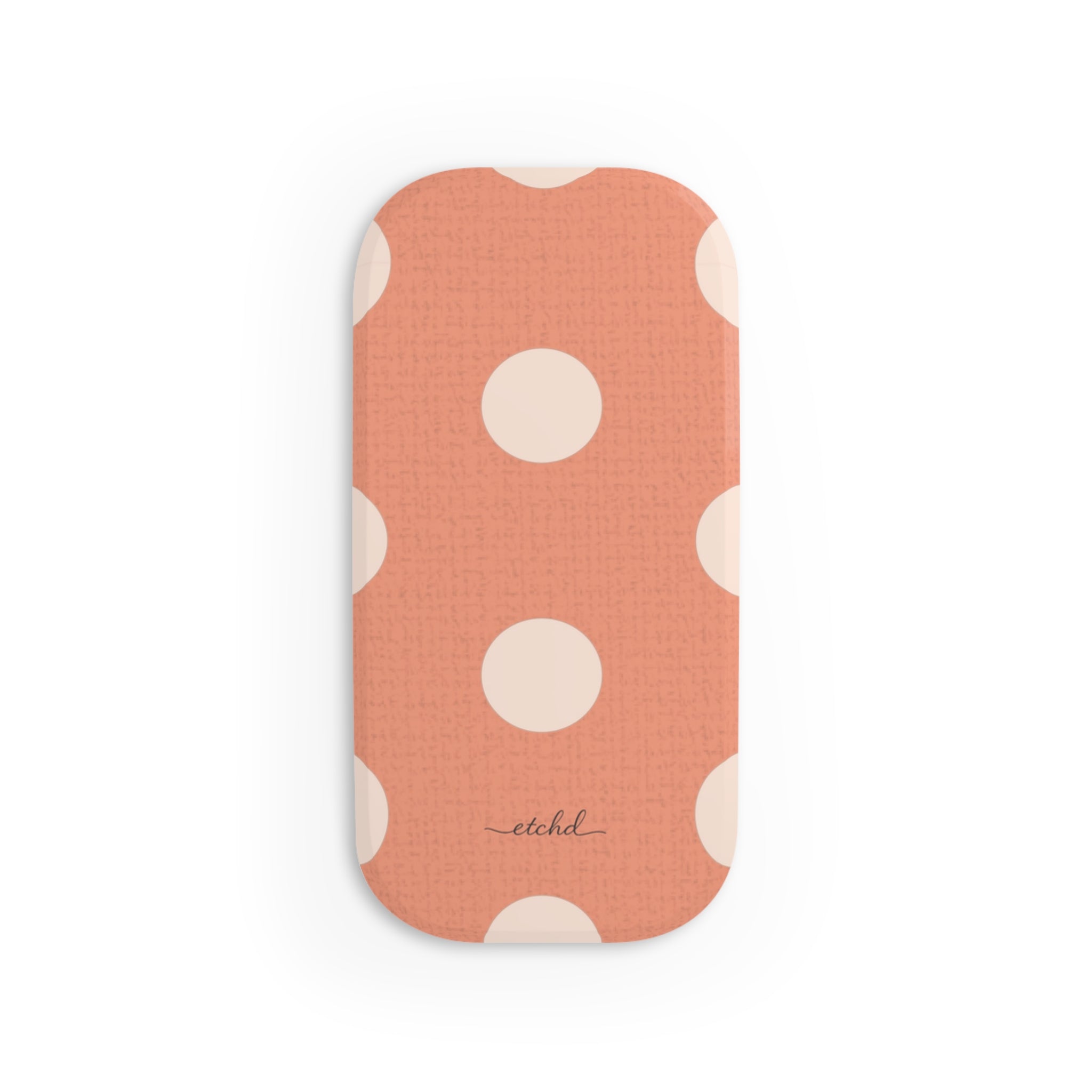Cream & Coral Polka Dot Click-On Phone Grip by etchd, view 2