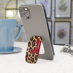 Leopard & Red Stars Click-On Phone Grip by etchd, view 3