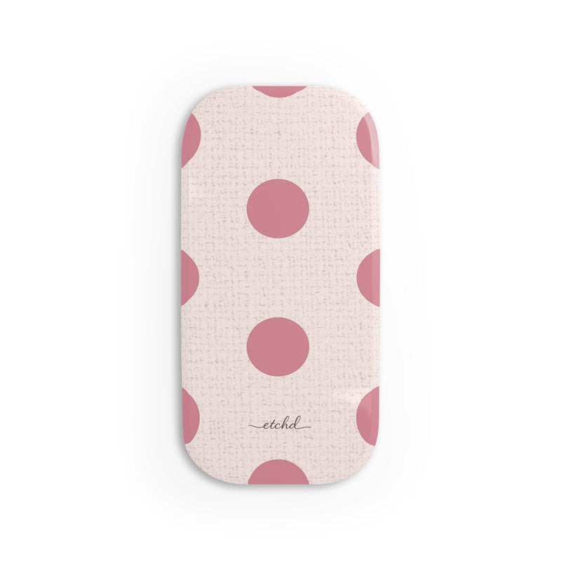 Blush Polka Dot Click-On Phone Grip by etchd
