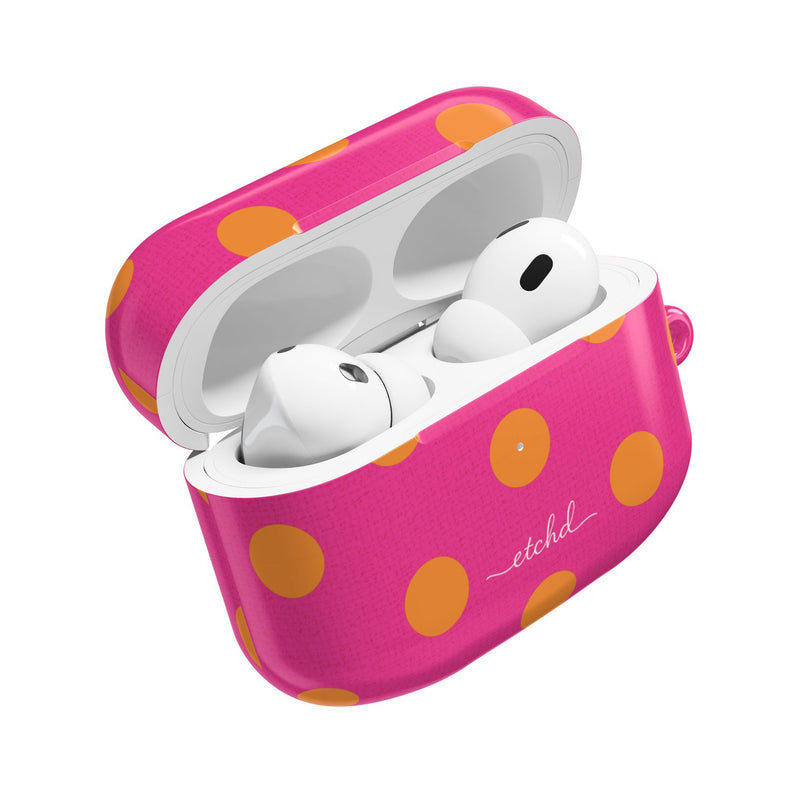 Orange & Pink Polka Dot AirPod Case by etchd, view 9