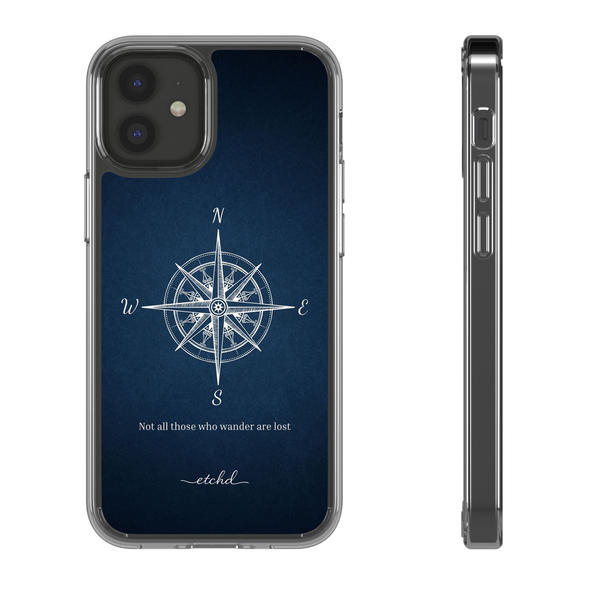 Compass Clear Phone Case by etchd, view 2