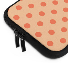 Coral And Peach Polka Dot Laptop Sleeve by etchd, view 12