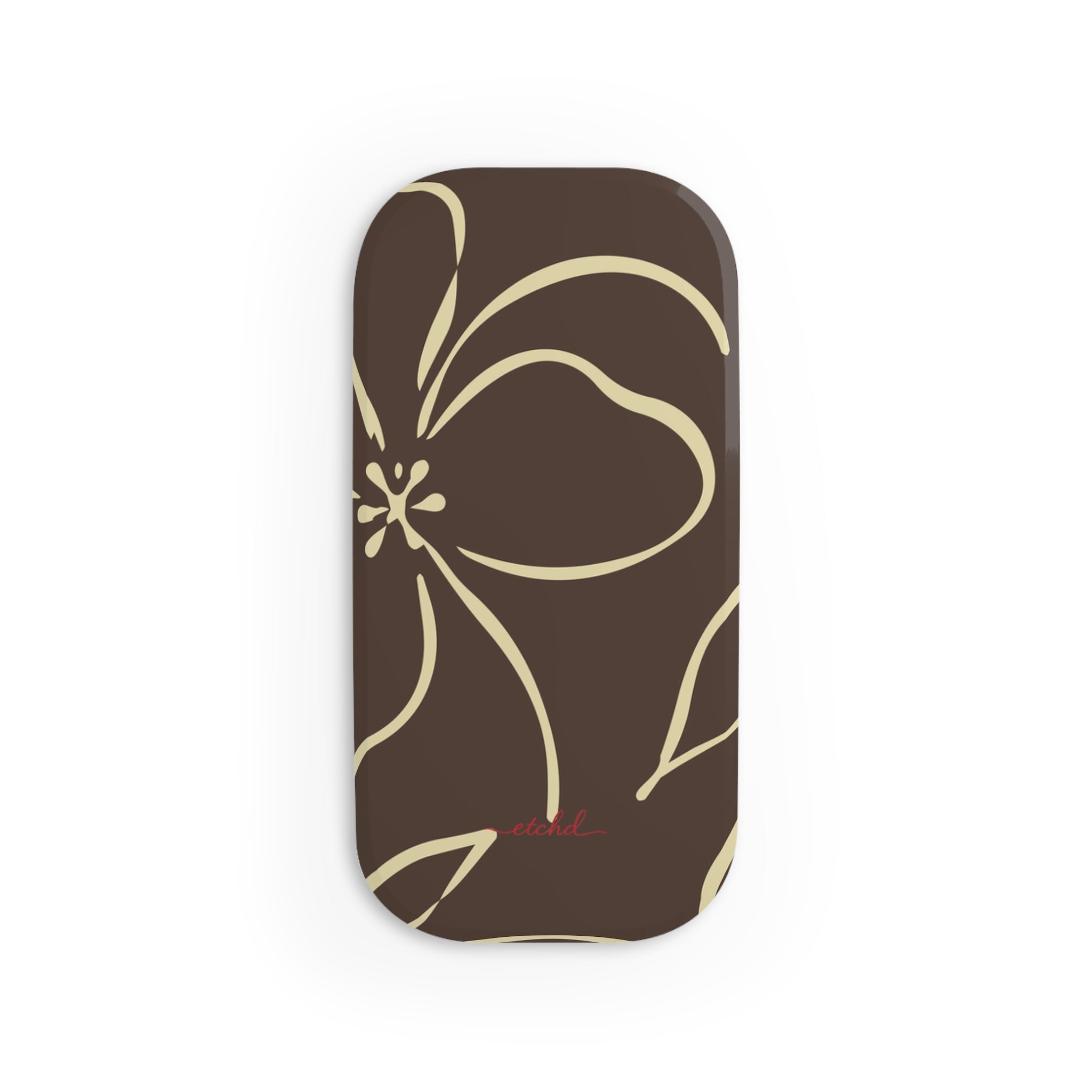 Butter & Brown Floral Anello clip per telefono di etchd, vista 2