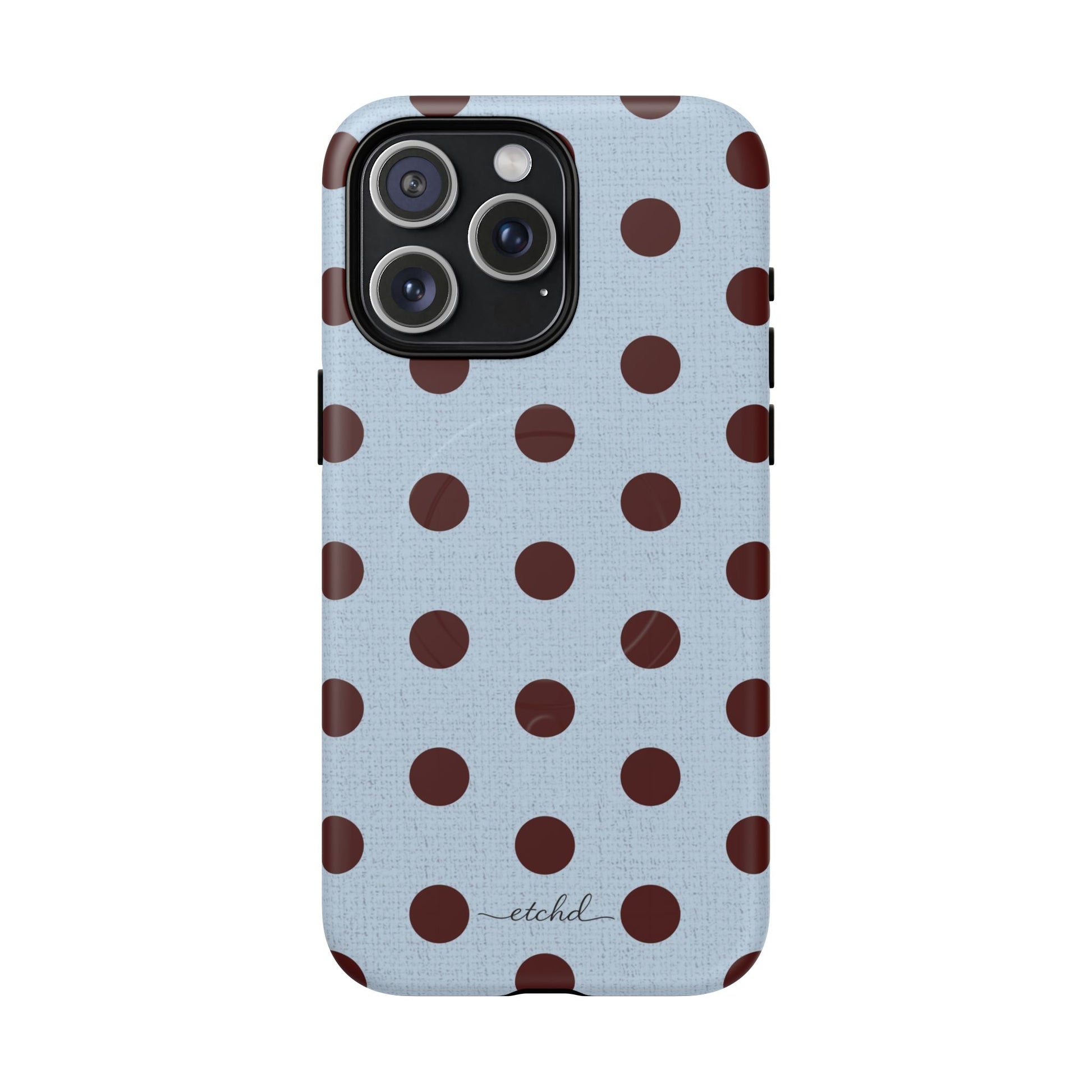 Blue & Cherry Polka Dot Magnetic Phone Case by etchd, view 9