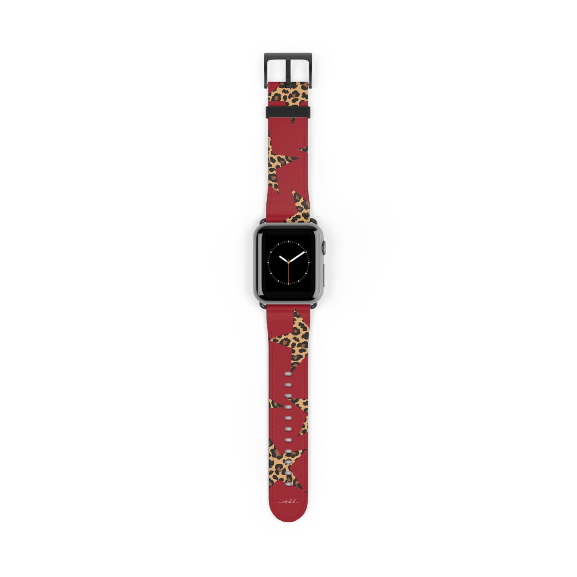 Red & Leopard Stars Smartwatch Strap by etchd