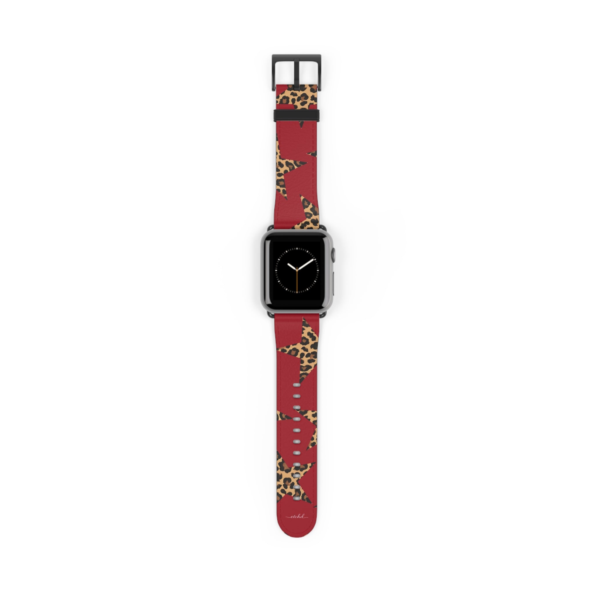 Red & Leopard Stars Smartwatch Strap by etchd