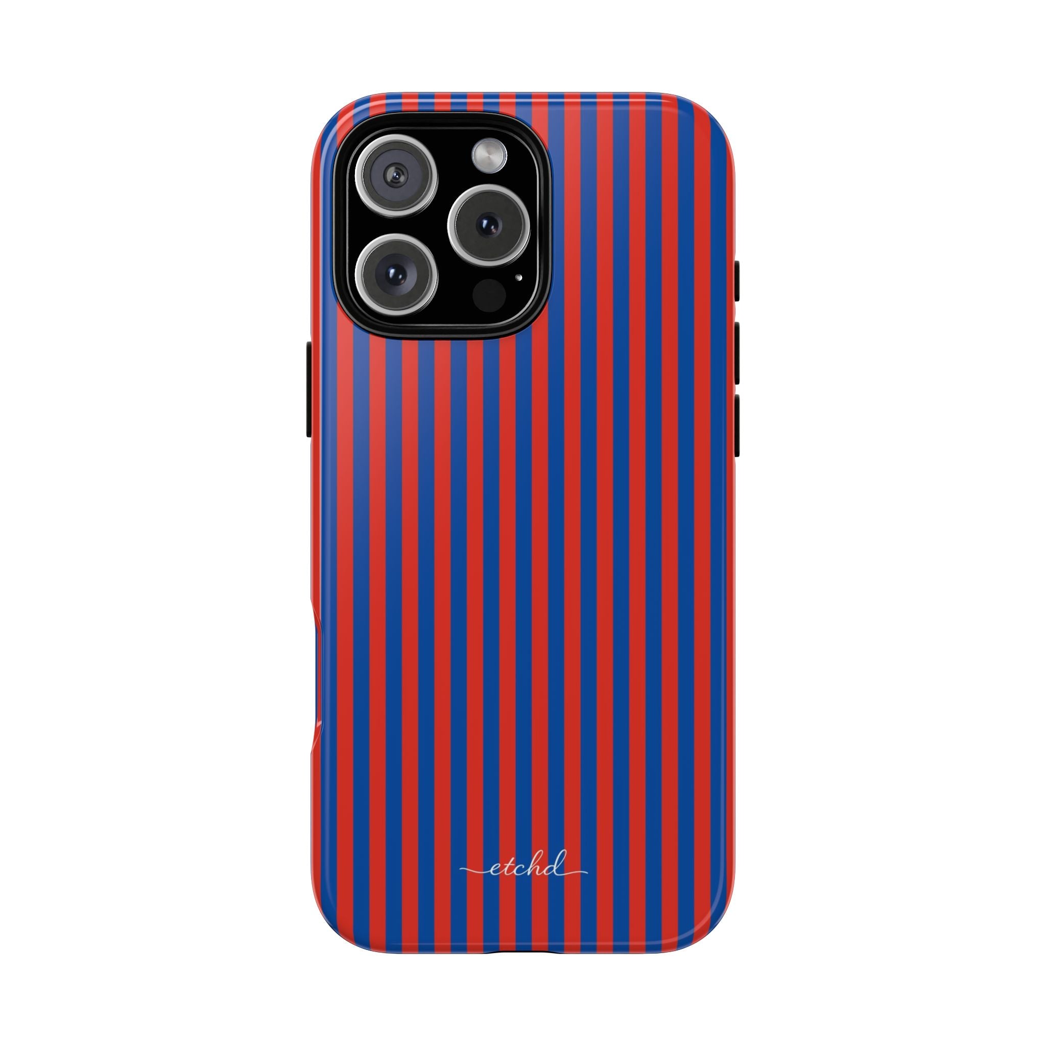 Cobalt & Poppy Striped Funda para móvil de etchd