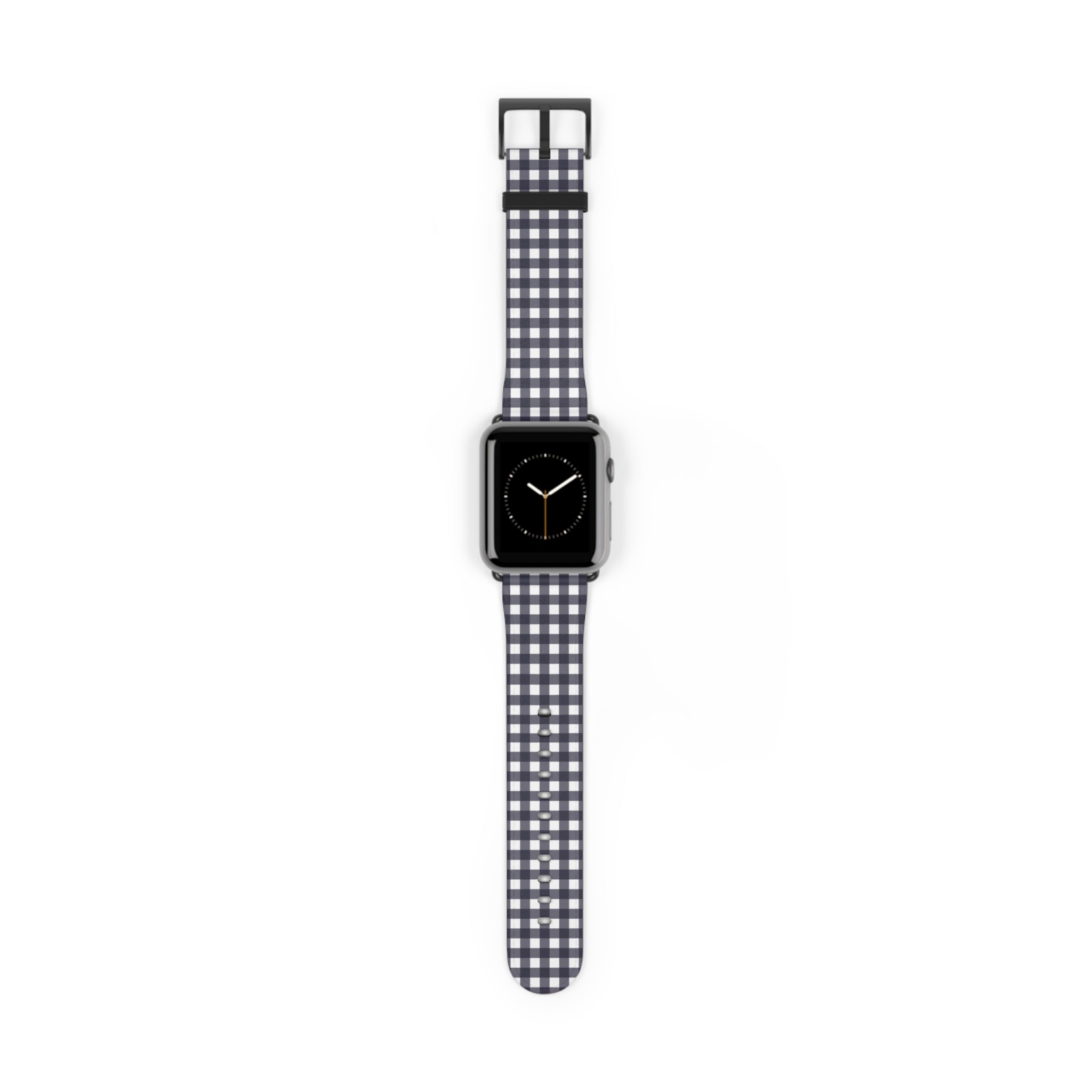 White & Navy Gingham Smartwatch Strap by etchd, view 2