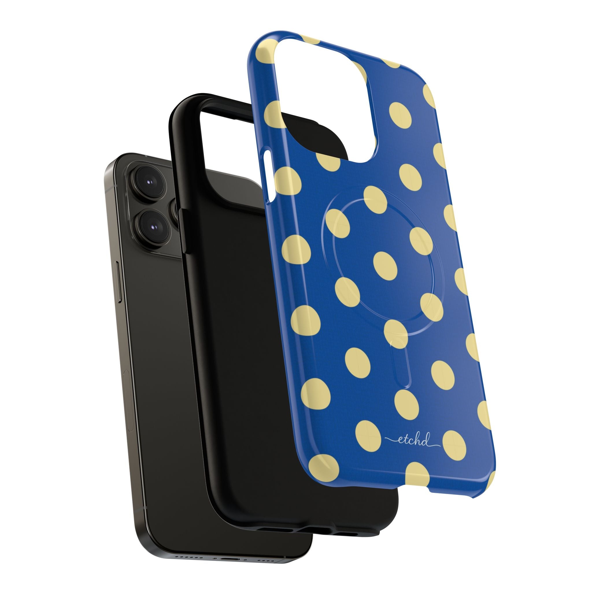Butter And Cobalt Polka Dot Magnetic Phone Case by etchd, view 17