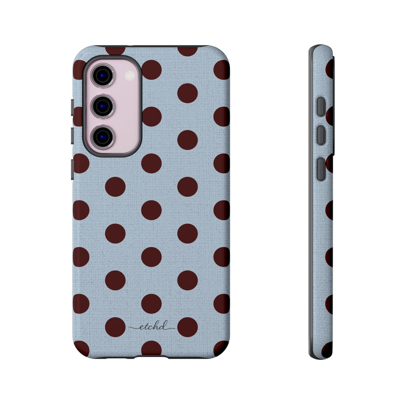Blue & Cherry Polka Dot Phone Case-zoom-