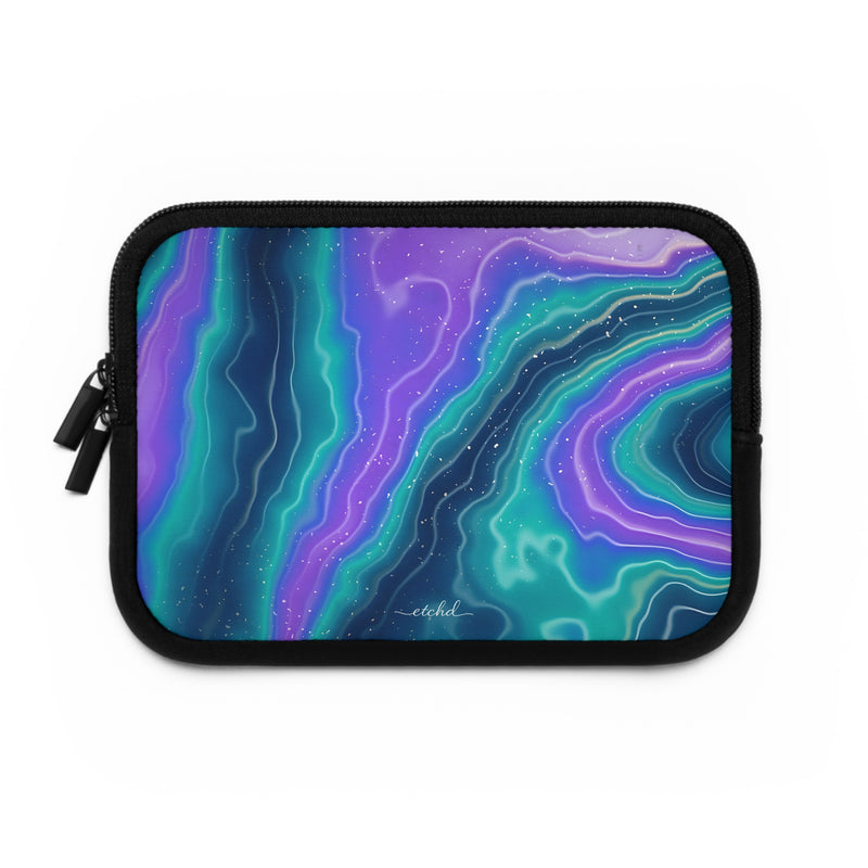 Peacock Ink Laptop Sleeve by etchd, view 2