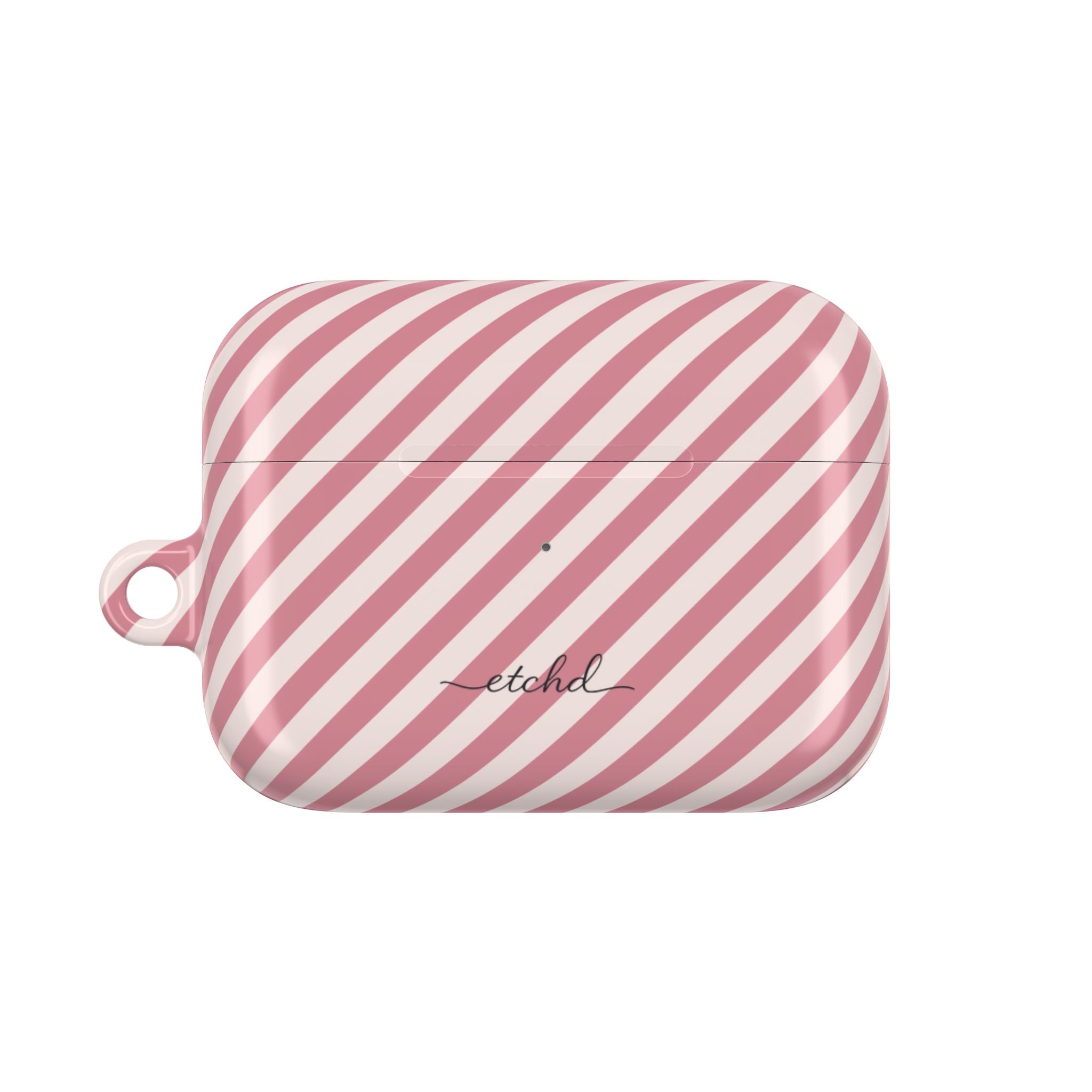 Blush & Cream Striped Diagonal AirPod Case by etchd, view 2