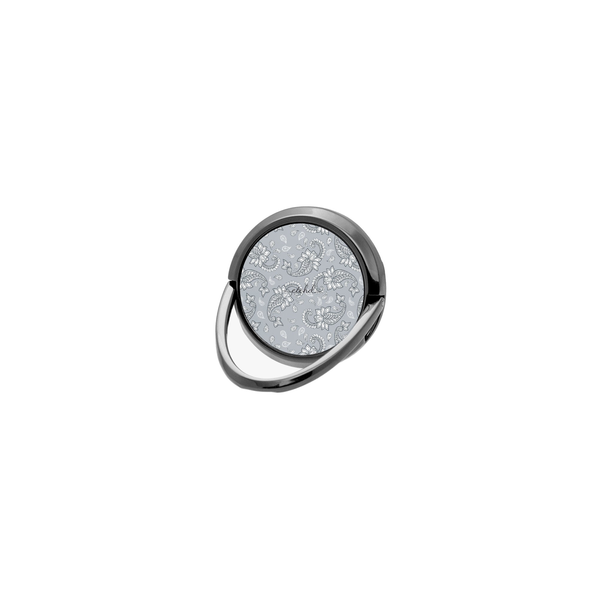 Dusty Blue Paisley Phone Ring Holder by etchd