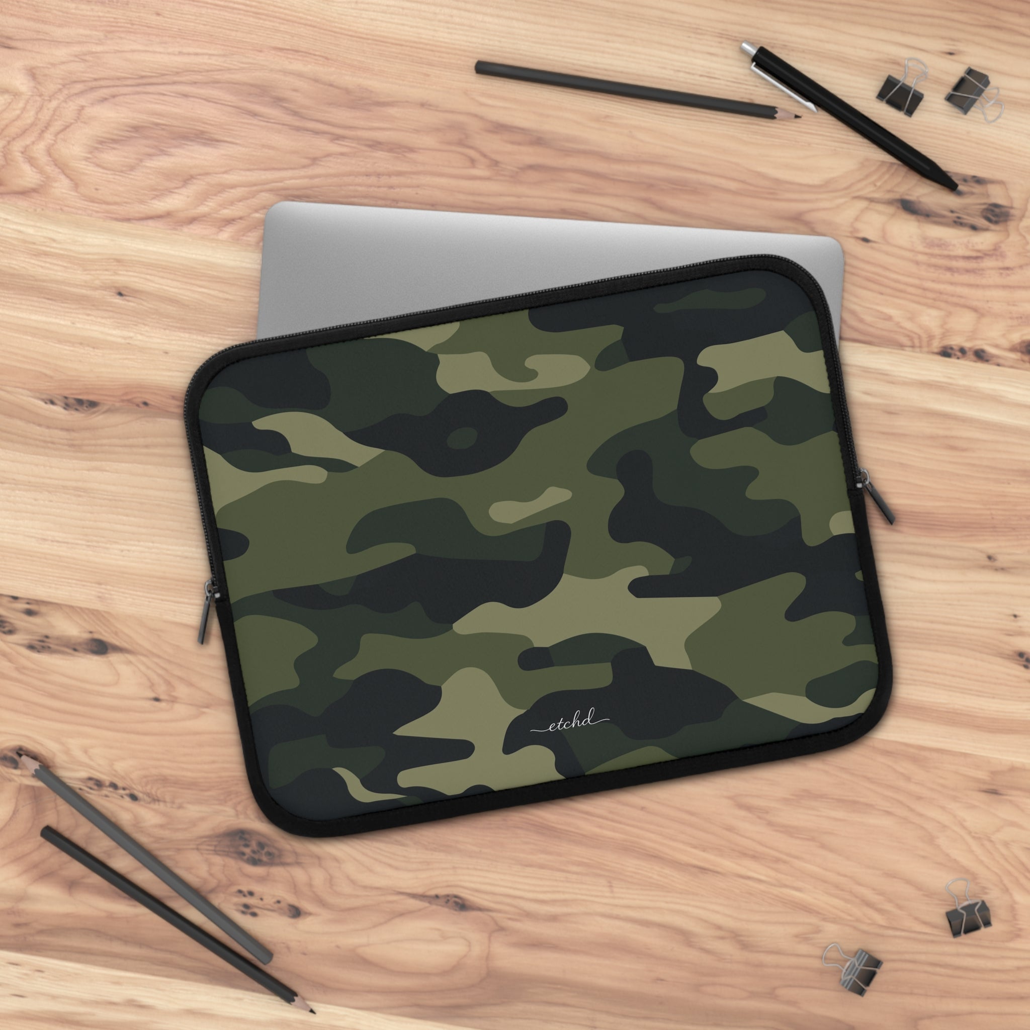 Green Camo Laptop Sleeve by etchd, view 5