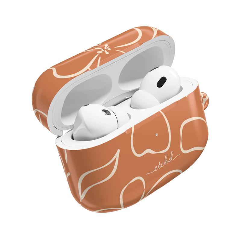 Terracotta & Cream Floral AirPod Case by etchd, view 9