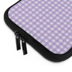 Lilac & Cream Gingham Laptop Sleeve by etchd, view 12