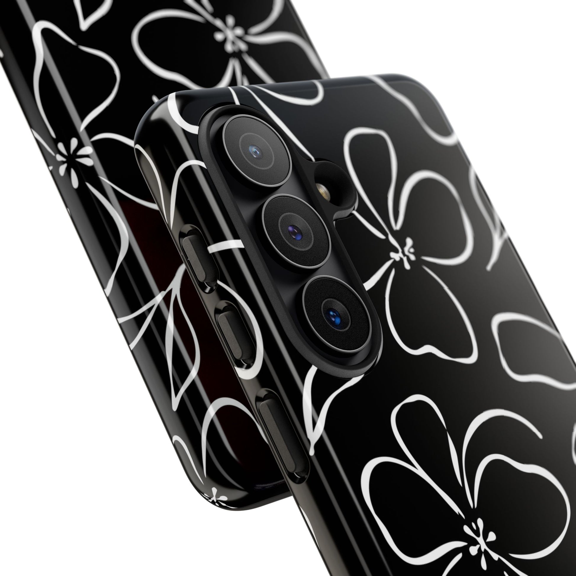 Black & White Floral Phone Case by etchd, view 209