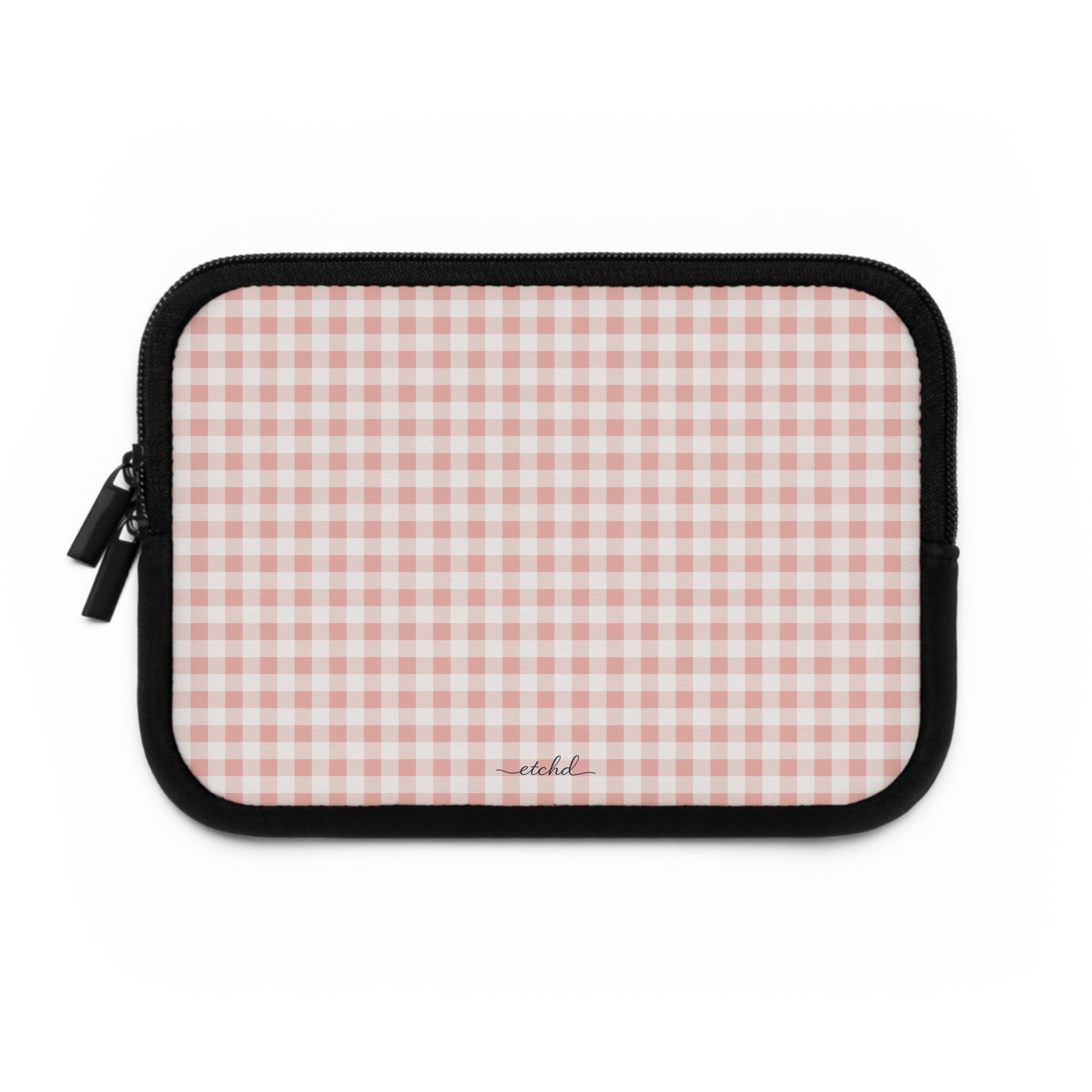 Blush Gingham Laptop Sleeve by etchd, view 2