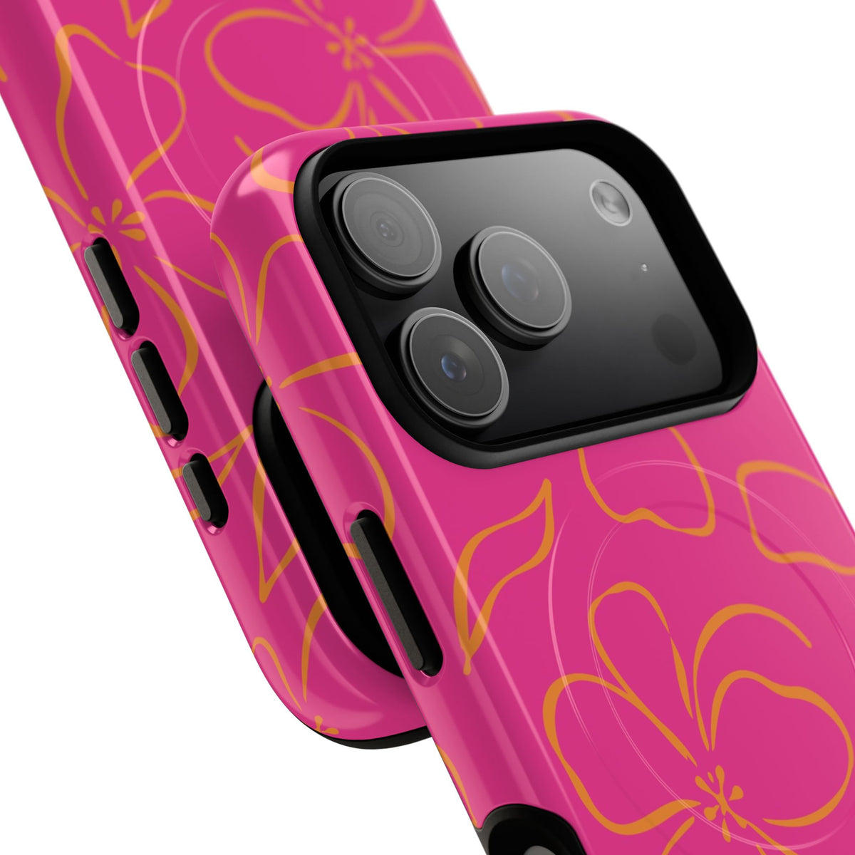 Pink & Orange Floral Magnetic Phone Case by etchd, view 99