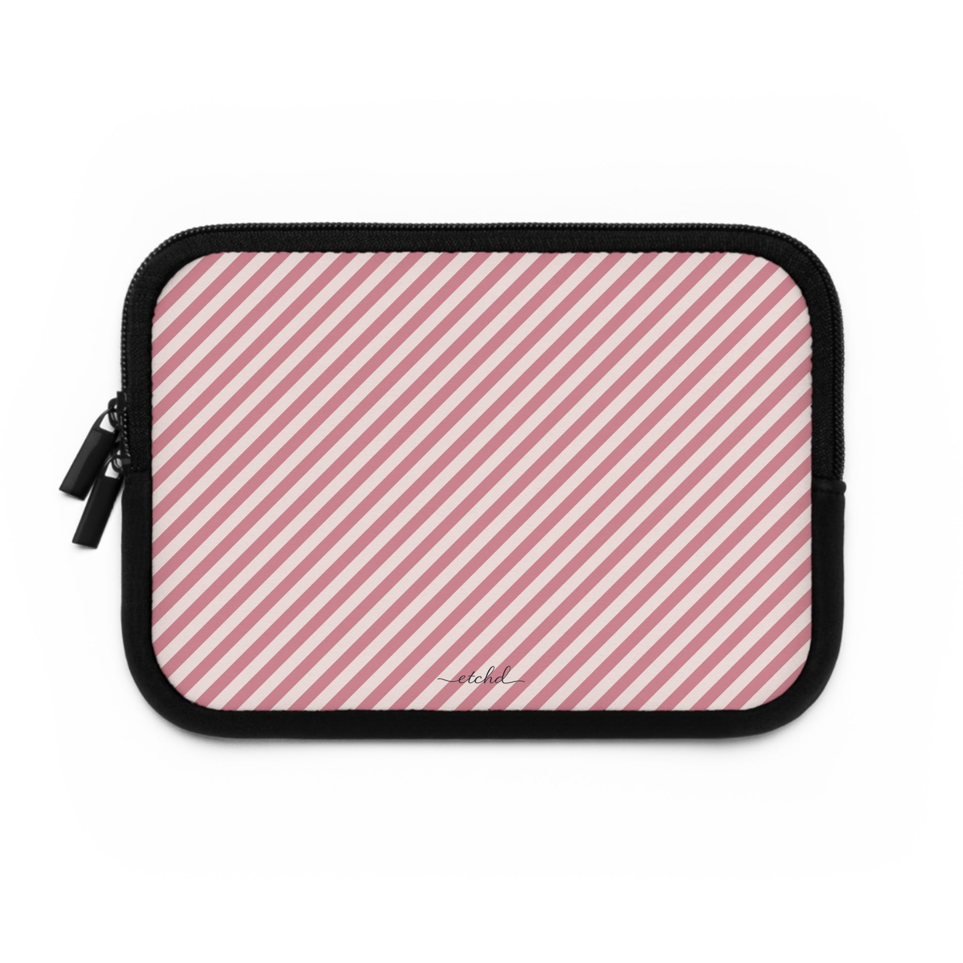 Blush & Cream Striped Diagonal Laptop Sleeve by etchd, view 2