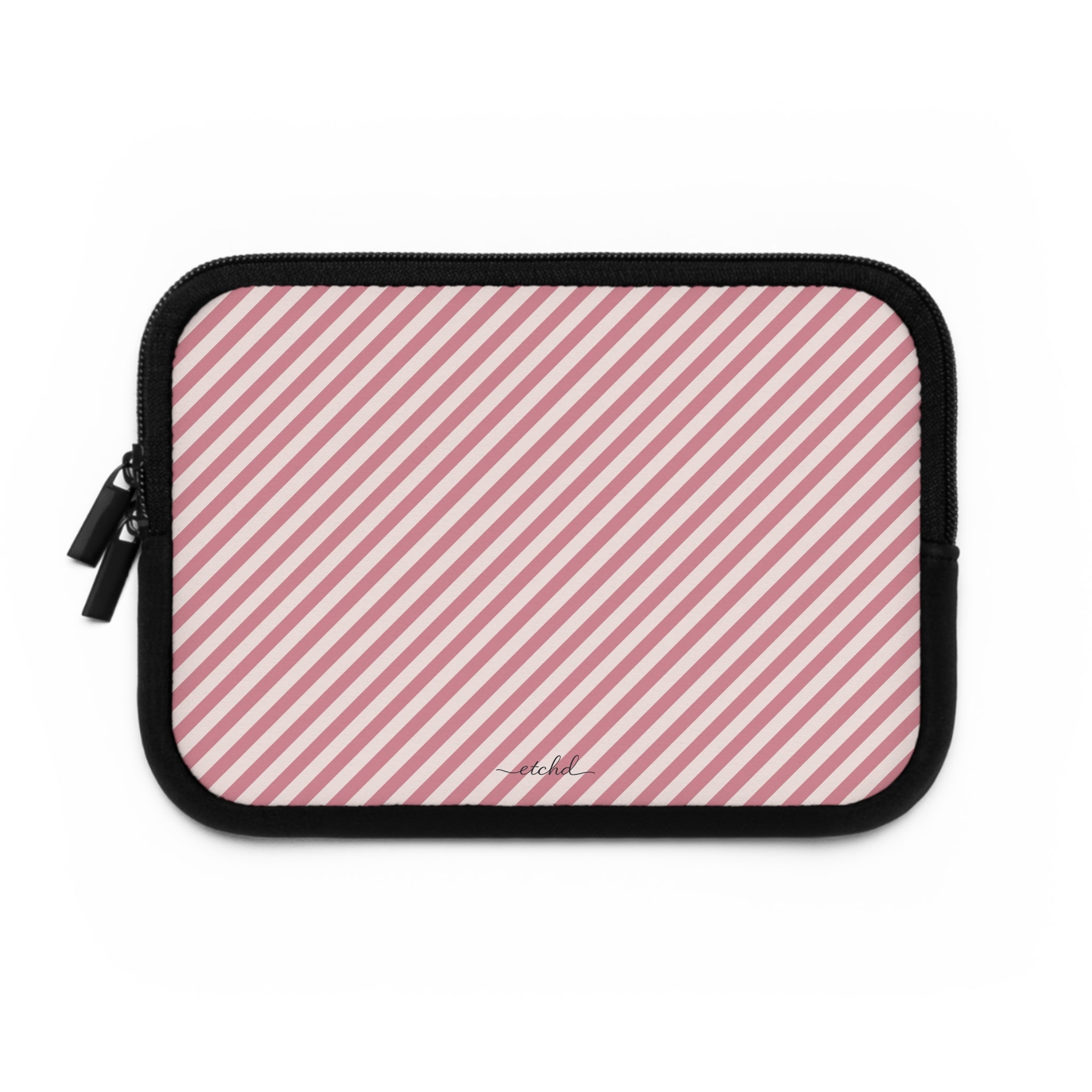 Blush & Cream Striped Diagonal Laptop Sleeve by etchd, view 2