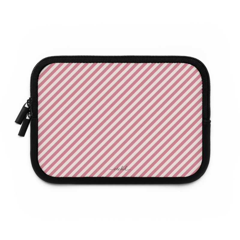 Blush & Cream Striped Diagonal Laptop Sleeve by etchd, view 2
