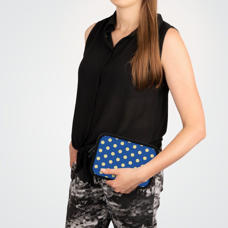 Butter And Cobalt Polka Dot Laptop Sleeve by etchd, view 15