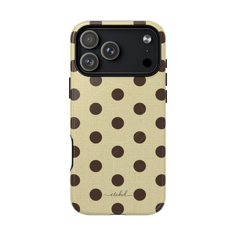 Butter & Brown Polka Dot Magnetic Phone Case by etchd, view 31