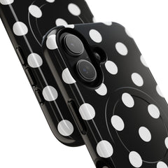 White & Black Polka Dot Magnetic Phone Case by etchd, view 87
