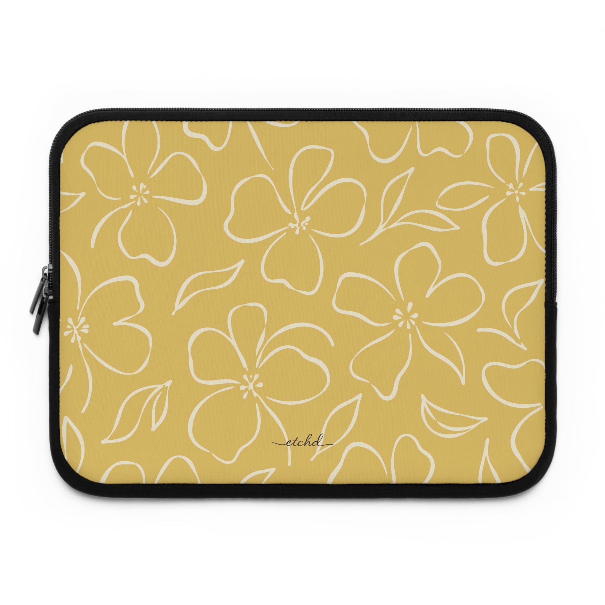Butter & Cream Floral Laptop Sleeve by etchd