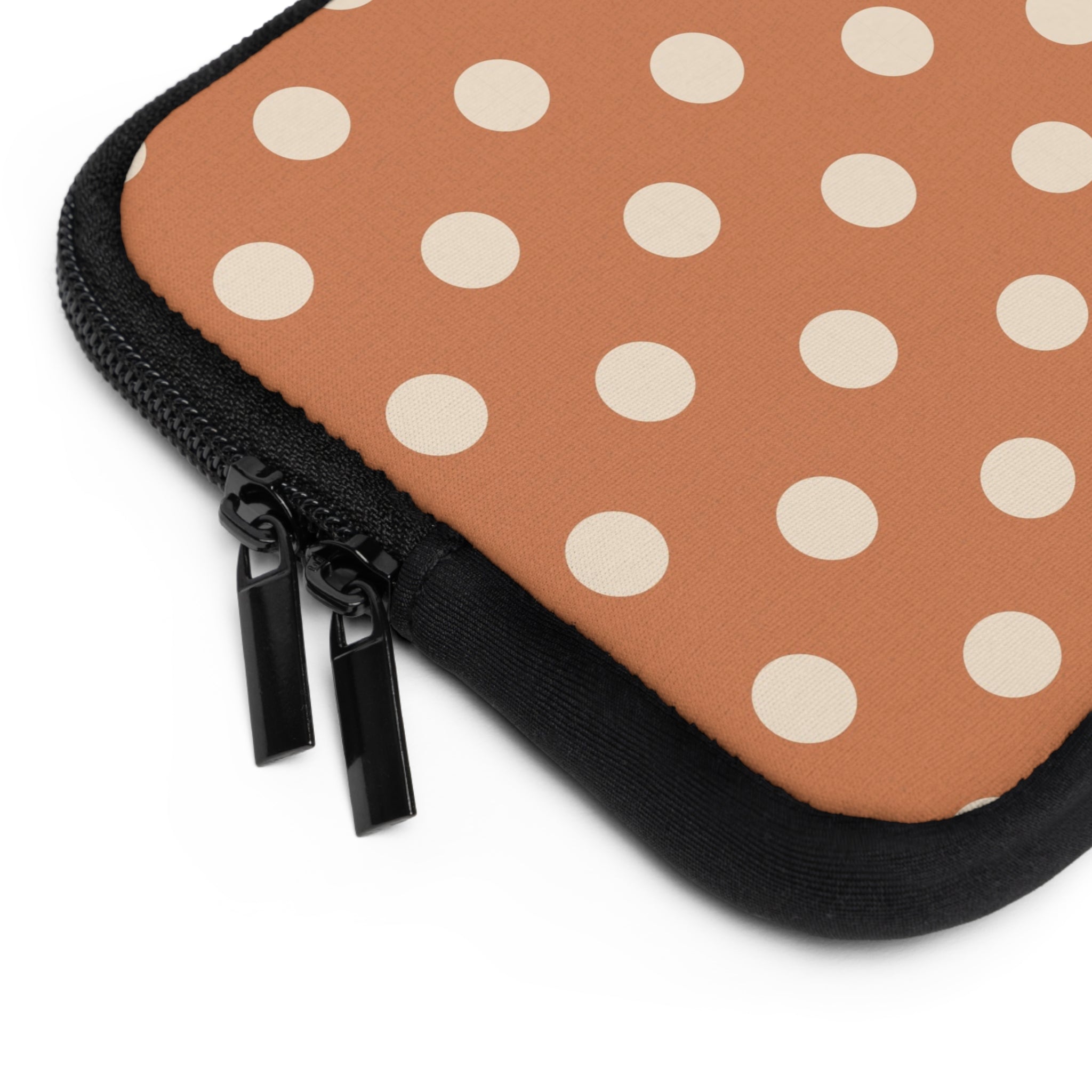 Cream & Terracotta Polka Dot Laptop Sleeve by etchd, view 12