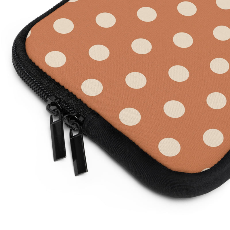 Cream & Terracotta Polka Dot Laptop Sleeve by etchd, view 12