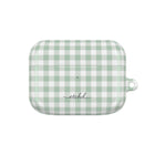 Sage & White Gingham Funda para AirPods
