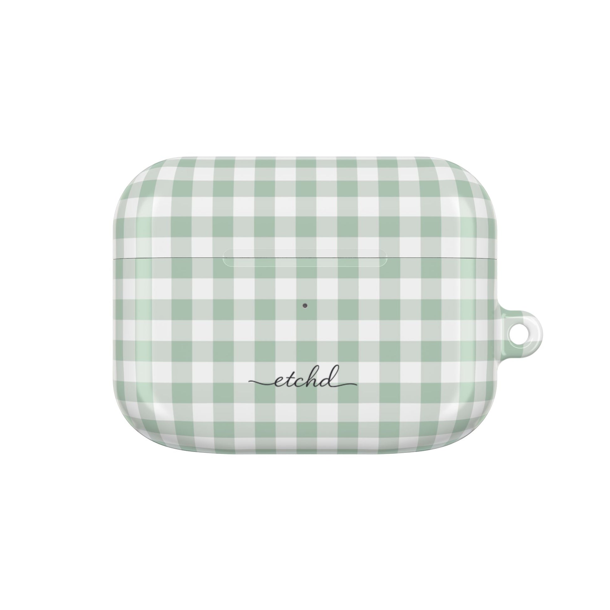 Sage & White Gingham AirPod Case by etchd