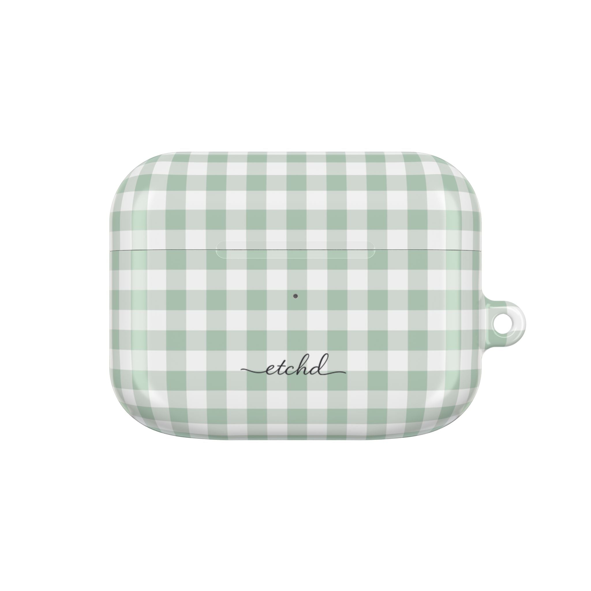 Sage & White Gingham Funda para AirPods de etchd