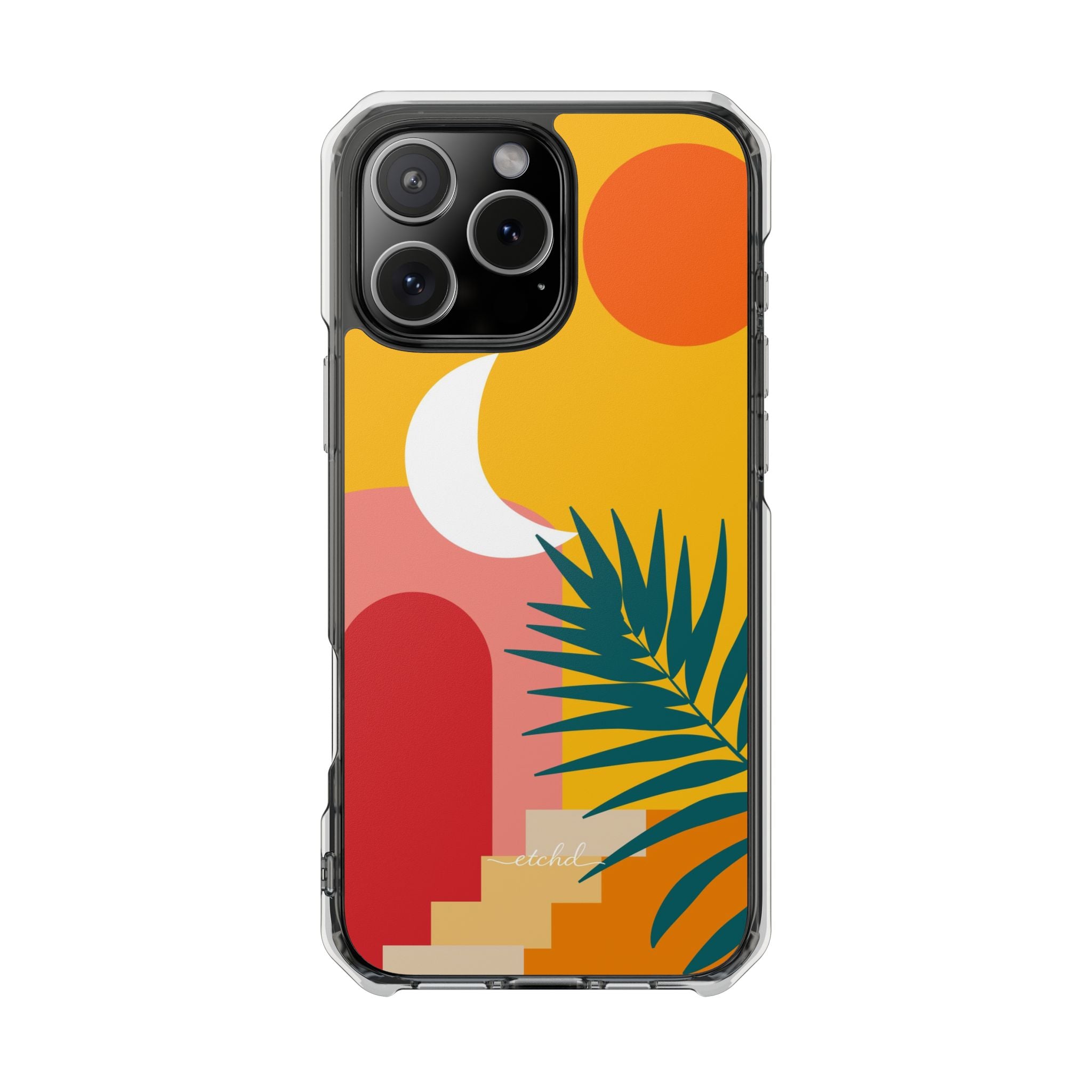 Tropical Sunset Clear Magnetic Phone Case by etchd