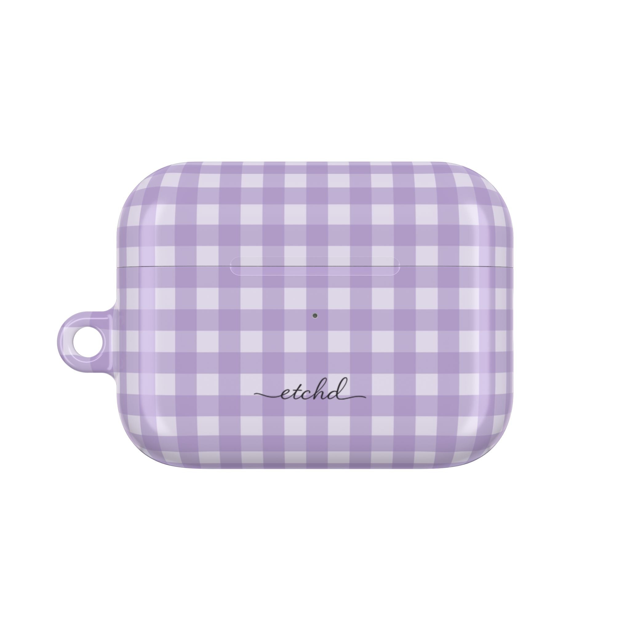 Lilac & Cream Gingham AirPod Case by etchd, view 2