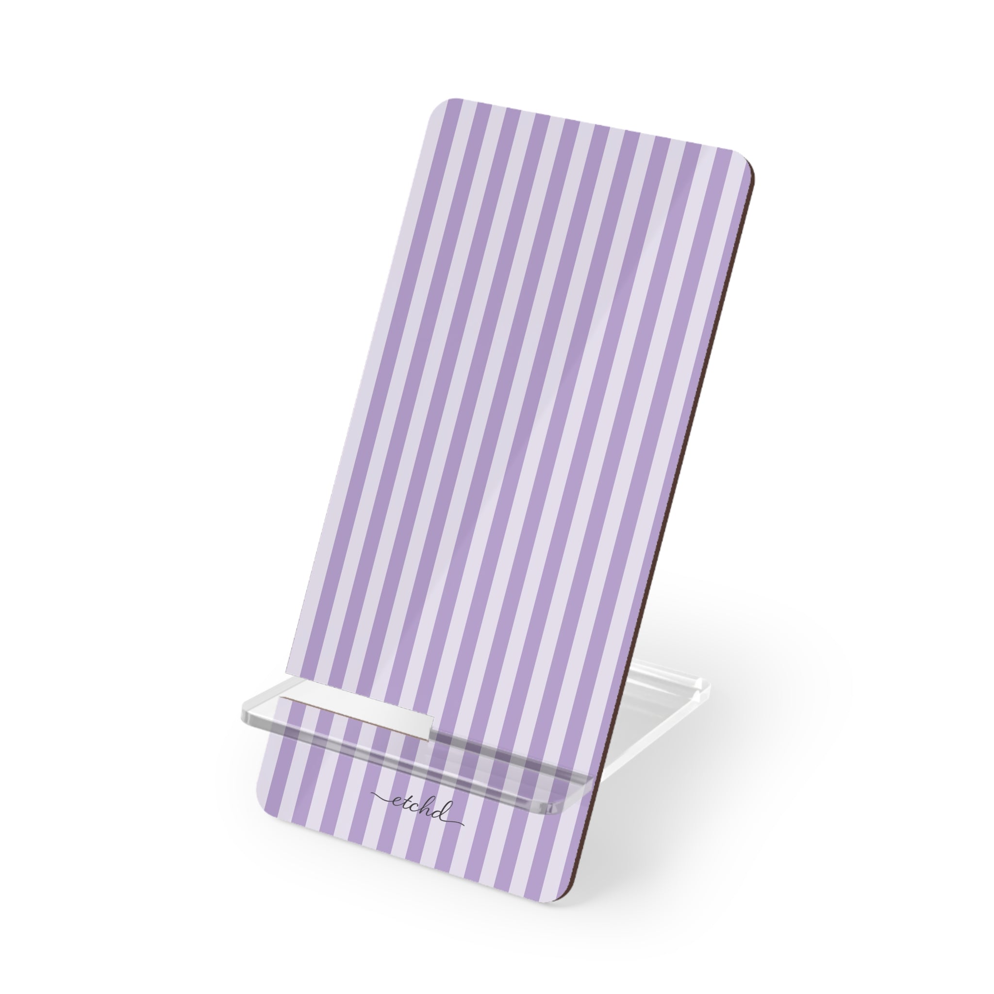 Lilac & Cream Striped Phone Stand by etchd
