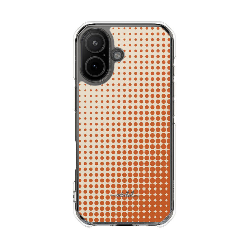 Tangerine Halftone Transparente Magnet-Handyhülle-zoom-