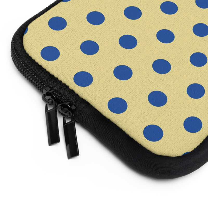 Cobalt And Butter Polka Dot Laptop Sleeve by etchd, view 12