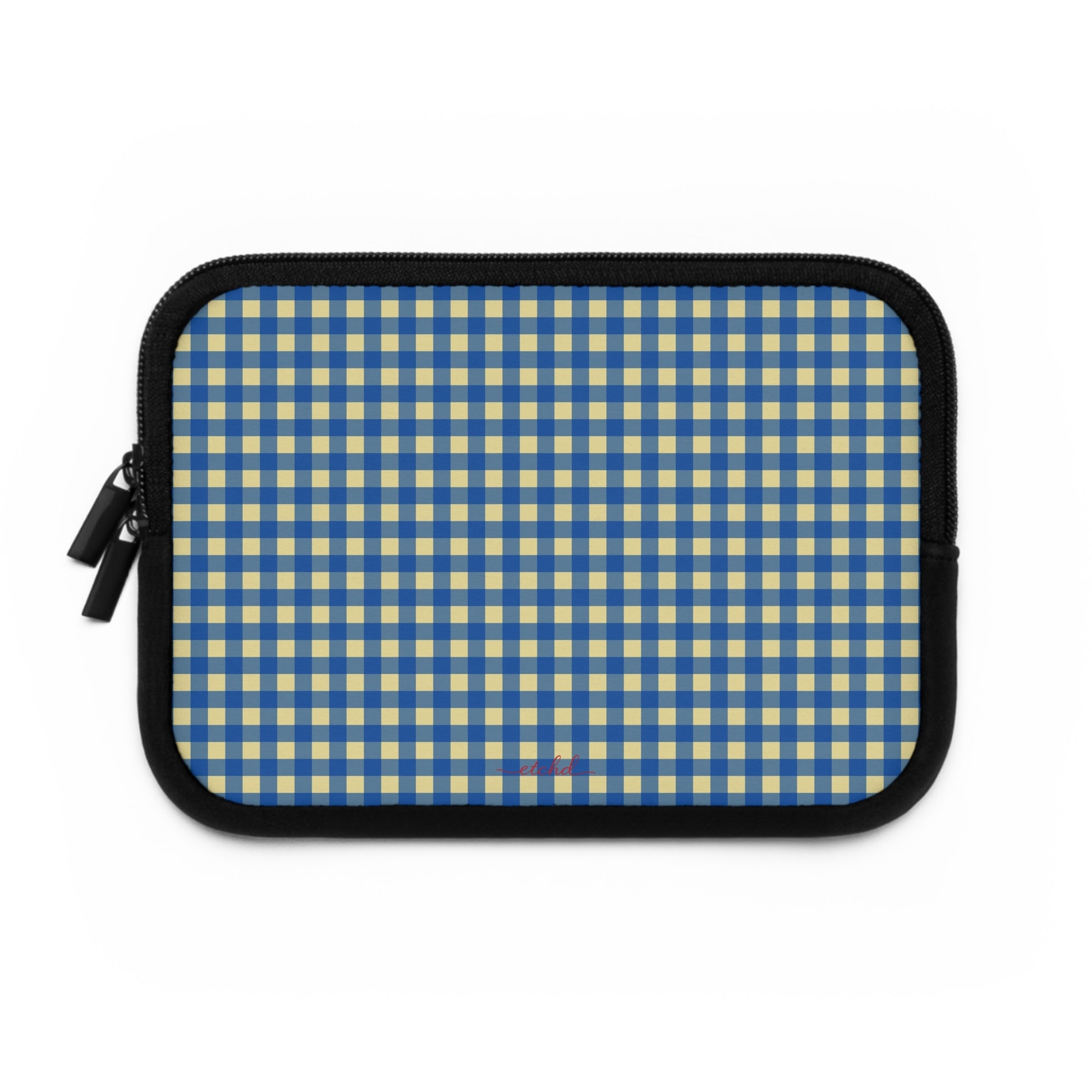 Butter & Cobalt Gingham Custodia per laptop di etchd, vista 2