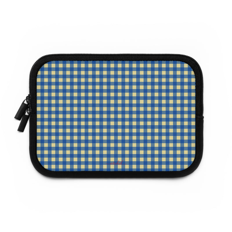 Butter & Cobalt Gingham Custodia per laptop di etchd, vista 2