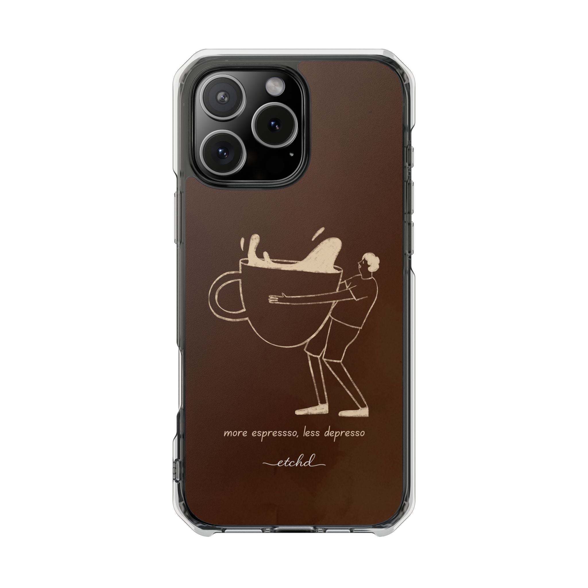 Gentlemen Espresso Clear Magnetic Phone Case by etchd