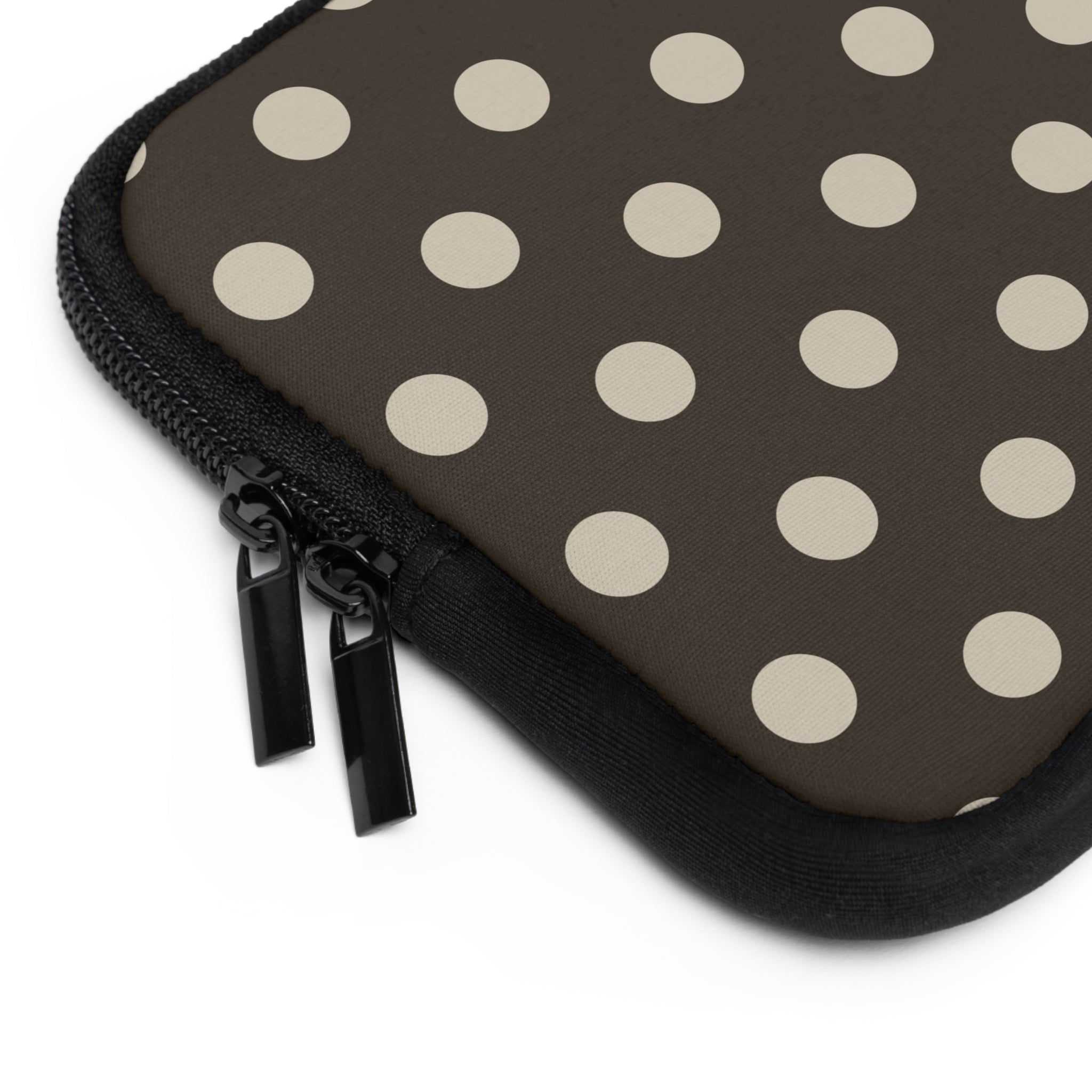 Cream & Brown Polka Dot Laptop Sleeve by etchd, view 12