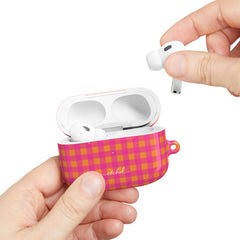 Pink & Orange Gingham AirPod Case by etchd, view 11